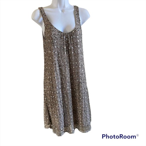 Boston Proper Dresses Greysilver Boston Proper Sequin Party Dress